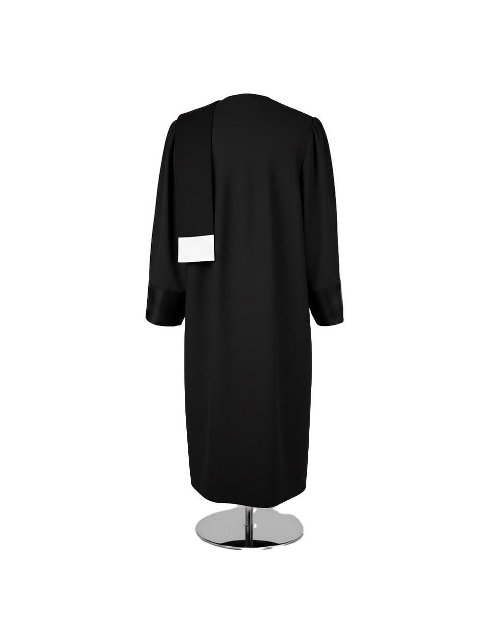 Robă de avocat Premium, vedere din spate — pliuri pe spate și cădere dreaptă