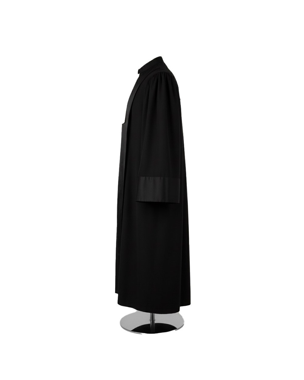 Robă de judecător Premium, vedere laterală — manșetă lată de satin